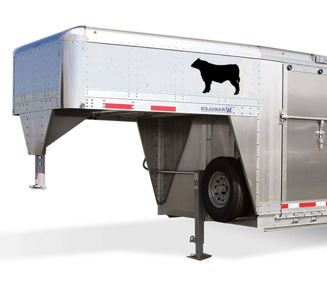 Bull Decals Stickers OS 155 (12 x 18" – 2 decal set) angus hereford cattle cow