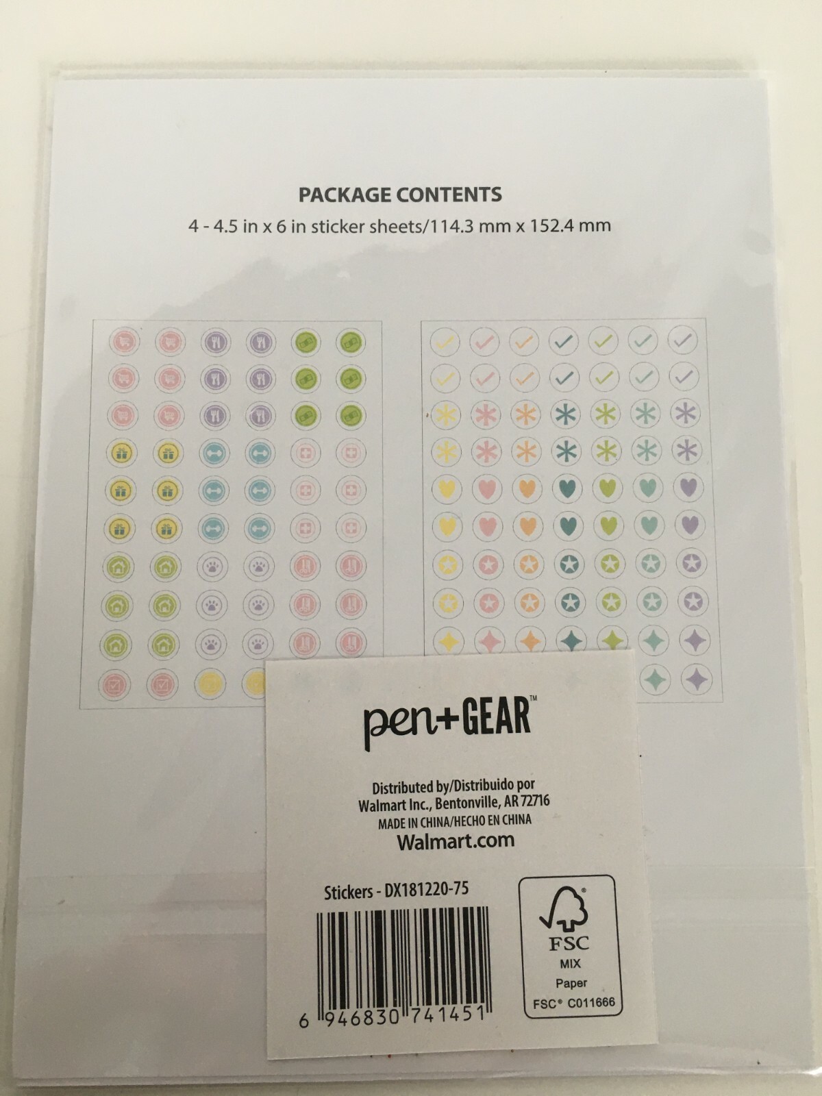 Pen and Gear Stickers 4 Sheets Small Circles for Planner Money Shipping Food New