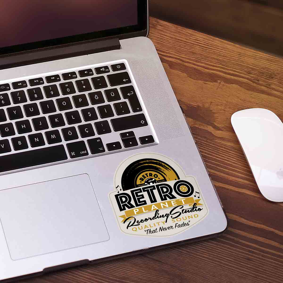 Vinyl Sticker, Retro Planet Recording Studio Music Decal