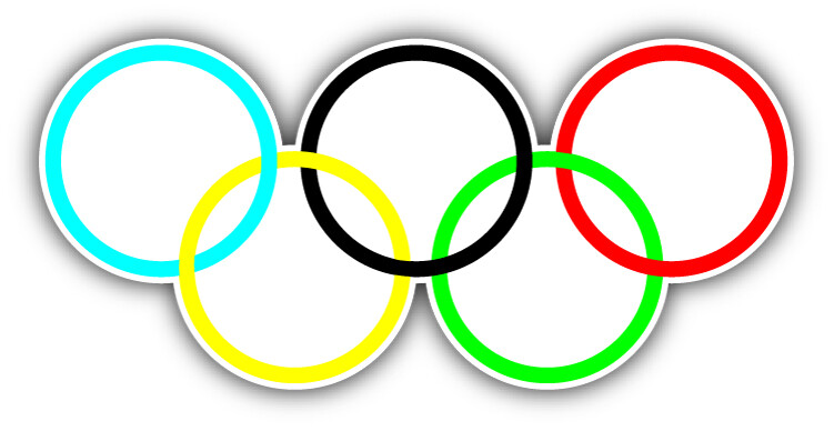 Olympic Flag Car Bumper Sticker Decal