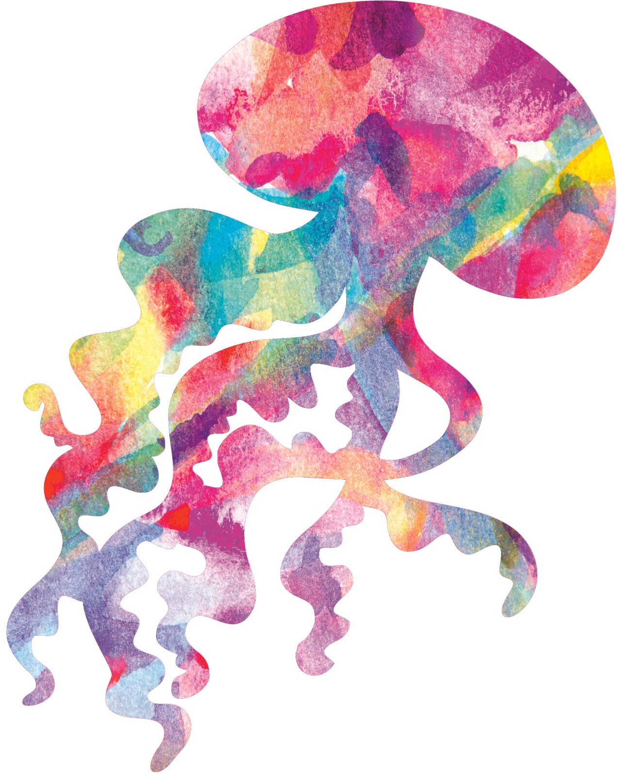 Living Room Bedroom Home Vinyl Jellyfish Watercolor Design Wall Art Decal 20×21