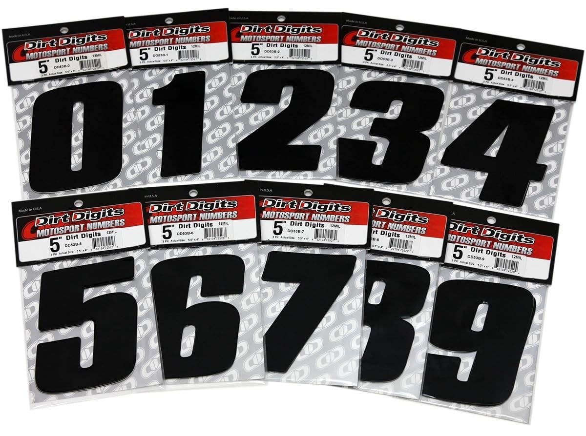 DD53B-4 Black 5.5" High-Gloss Precision Die Cut Vinyl Number 4 3 Pack