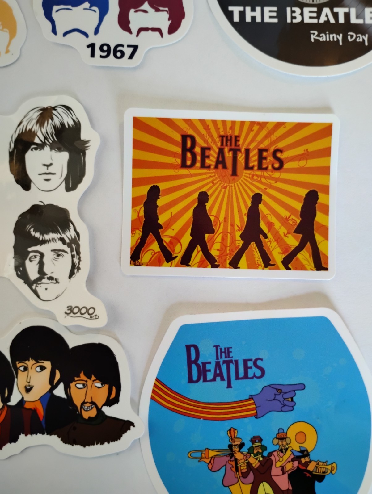 THE BEATLES Lot (14) 1 1/2" to 2 3/4" Band Logo STICKERS JOHN LENNON