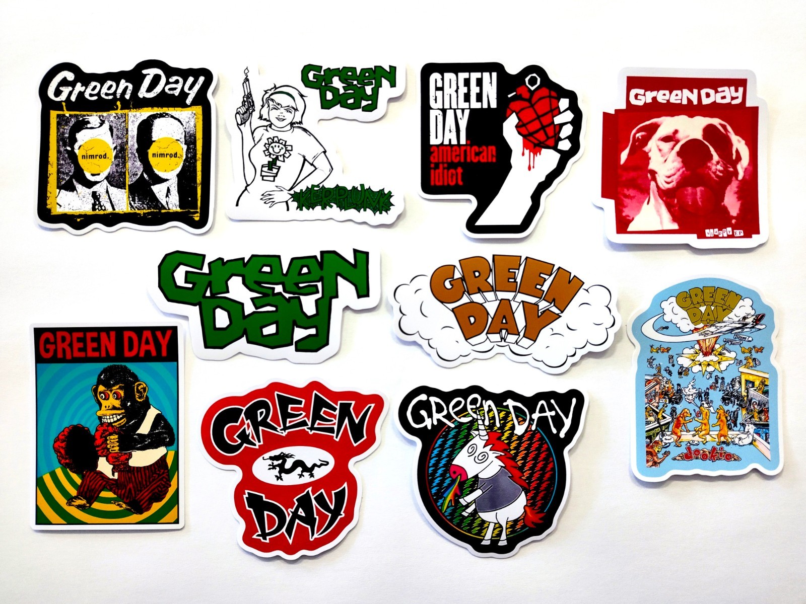 Green Day Vinyl Sticker Lot (10 Stickers) pop alternative 90's punk blink 182