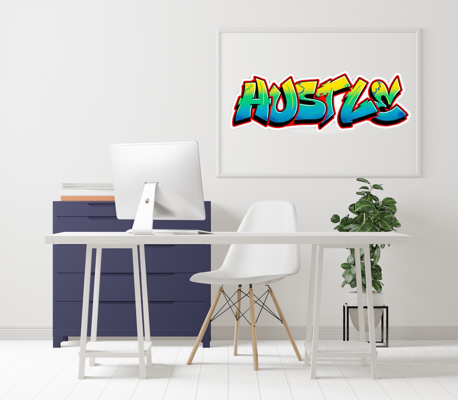 Hustle Graffiti Writing Sticker Decal Motivate Window Stickers Car Truck Office