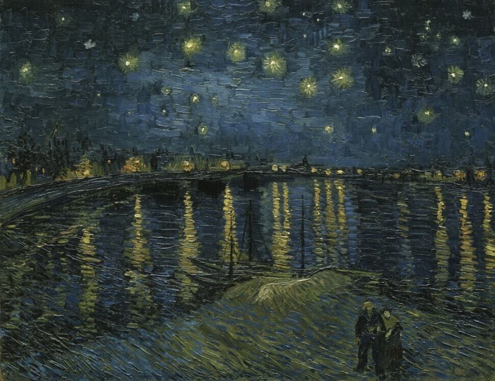 Vincent Van Gogh Starry Night on the Rhone Sticker Decal