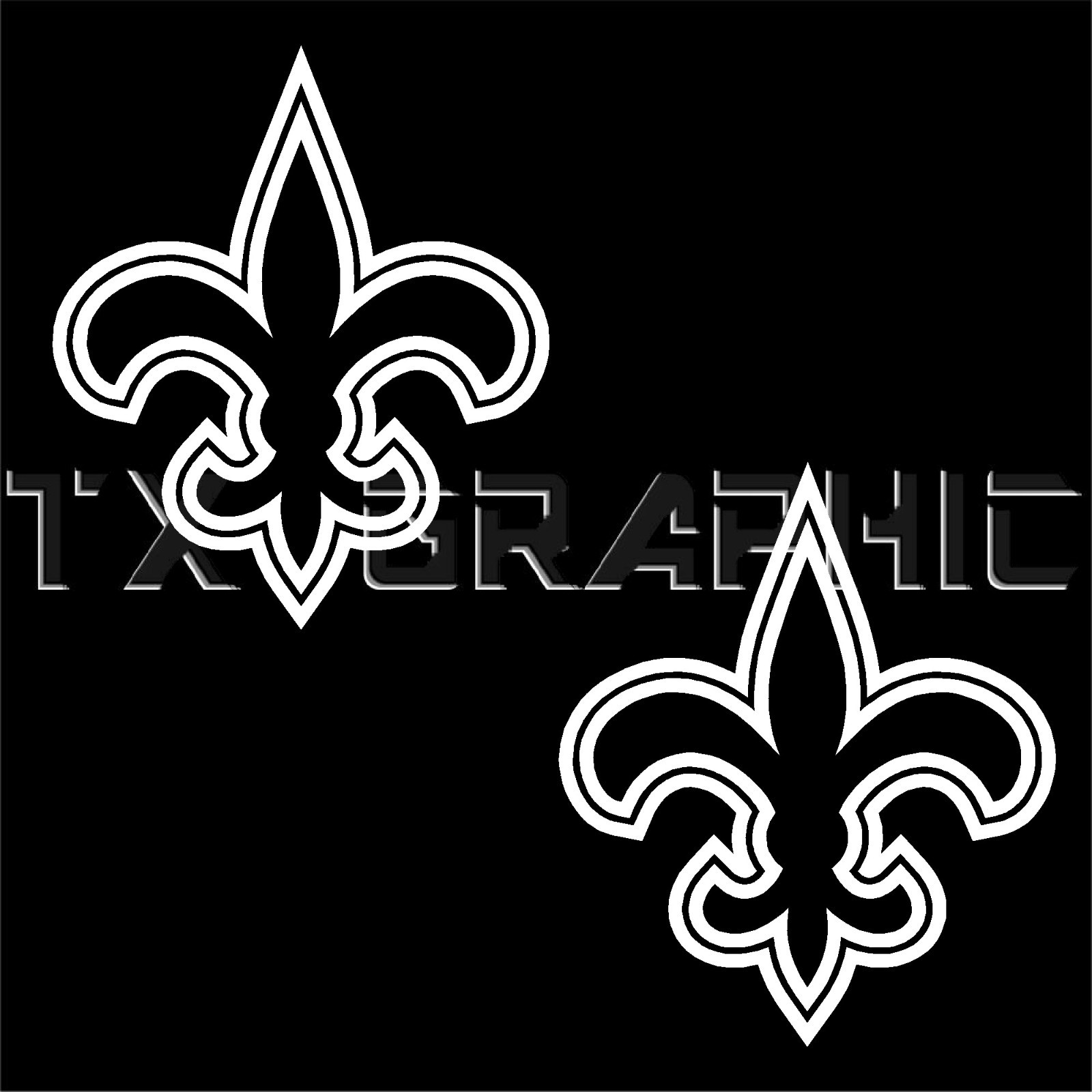NEW ORLEANS SAINTS FLEUR DE LIS VINYL DECAL LA LOUISIANA , 1 SET OF 2