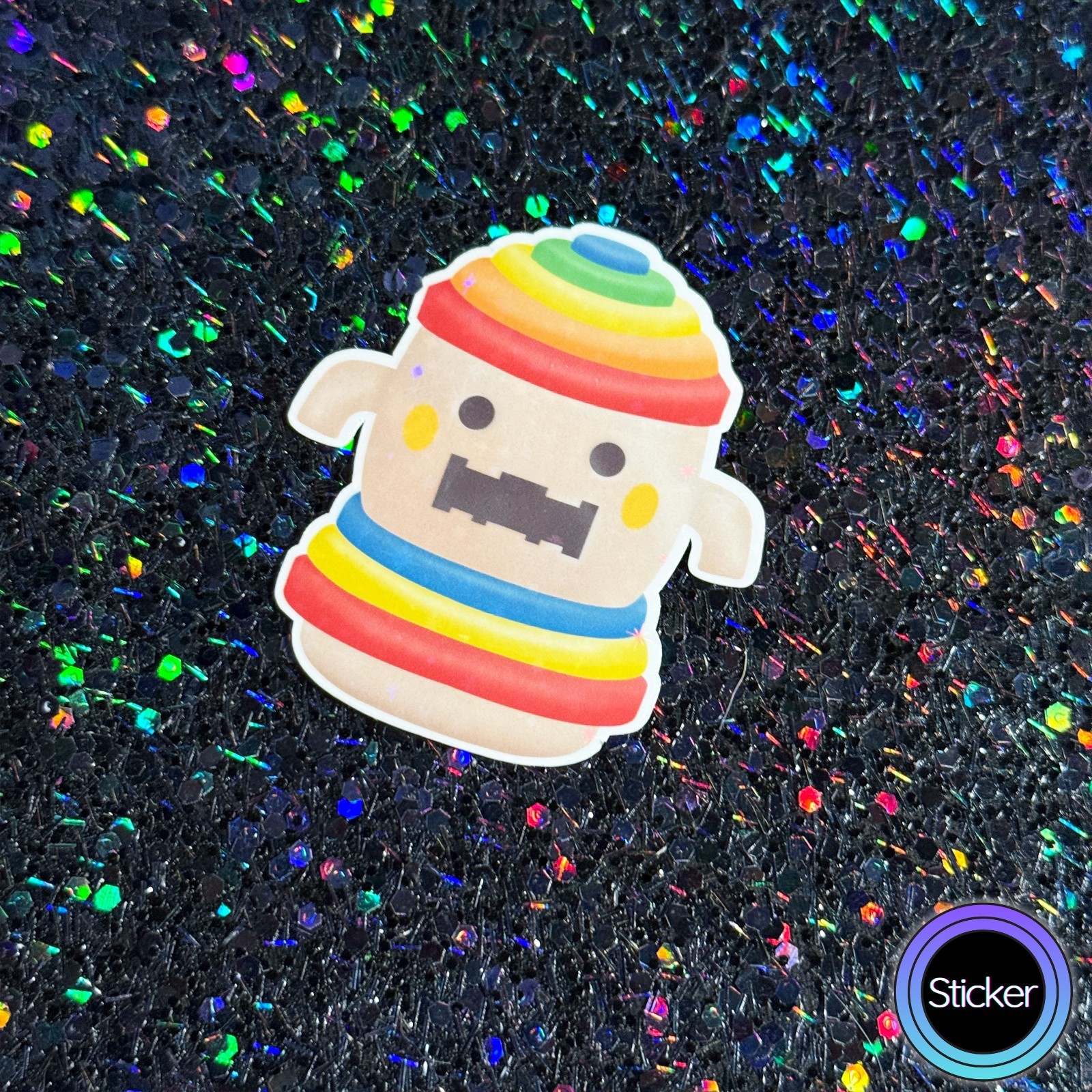 Animal Crossing Gyroid Sticker, Holographic