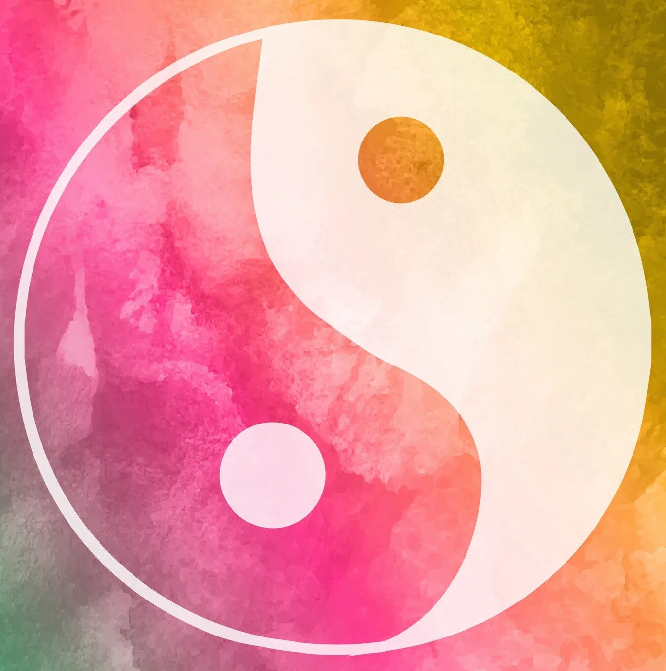 3” Watercolor Yin Yang Symbol Sticker Buddha Hinduism Zen Peace Balance Japan