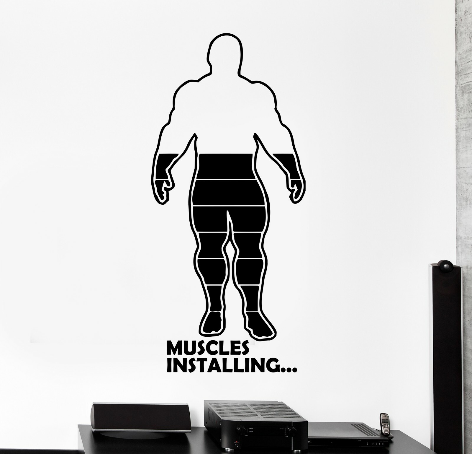 Wall Decal Silhouette Bodybuilding Sport Muscles Installing Gym Vinyl (ed1508)