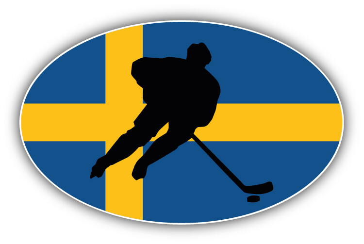 Sweden Flag Hockey Label Car Bumper Sticker Decal