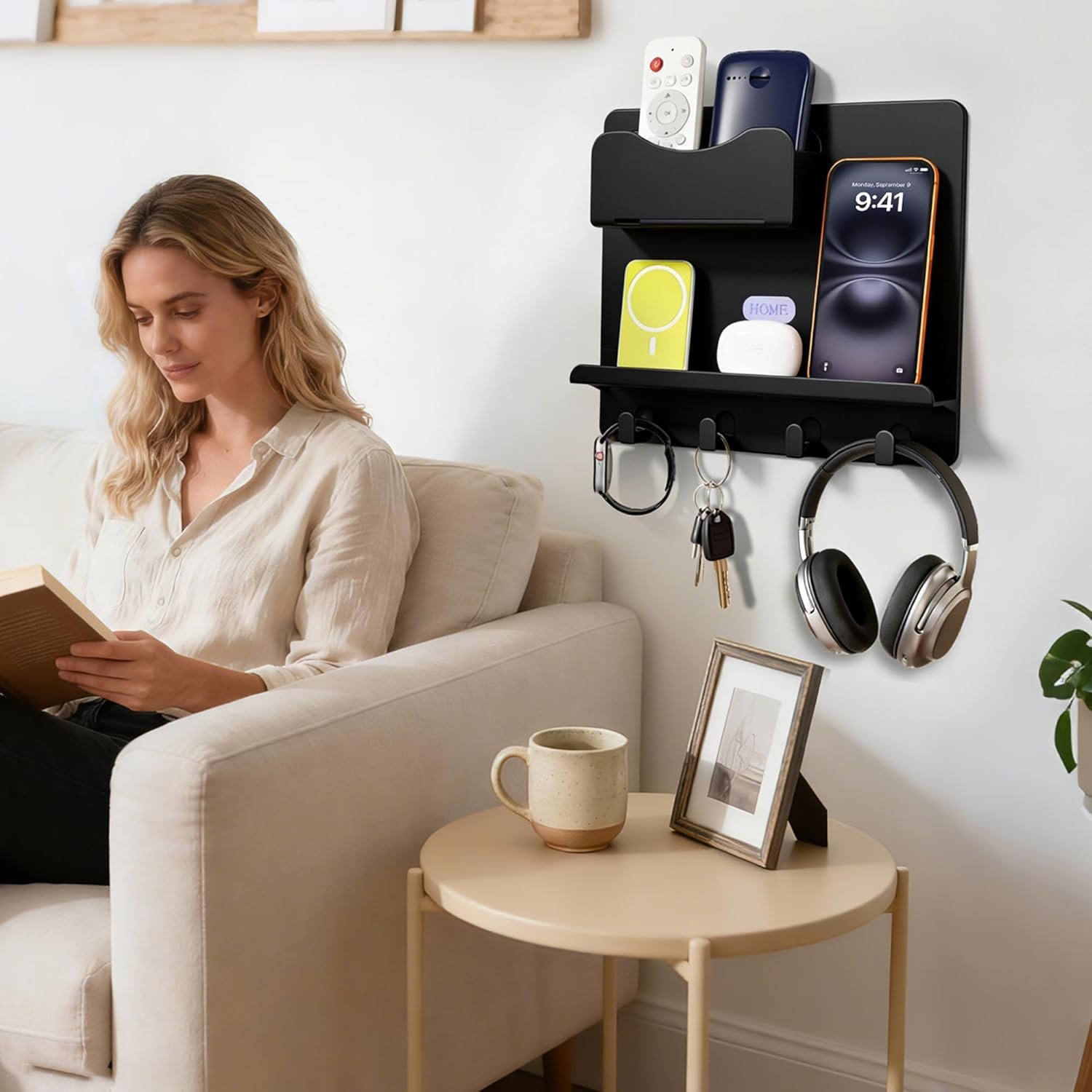 Floating Shelves Bedside Shelf Accessories Organizer Wall Mount Self Stick On