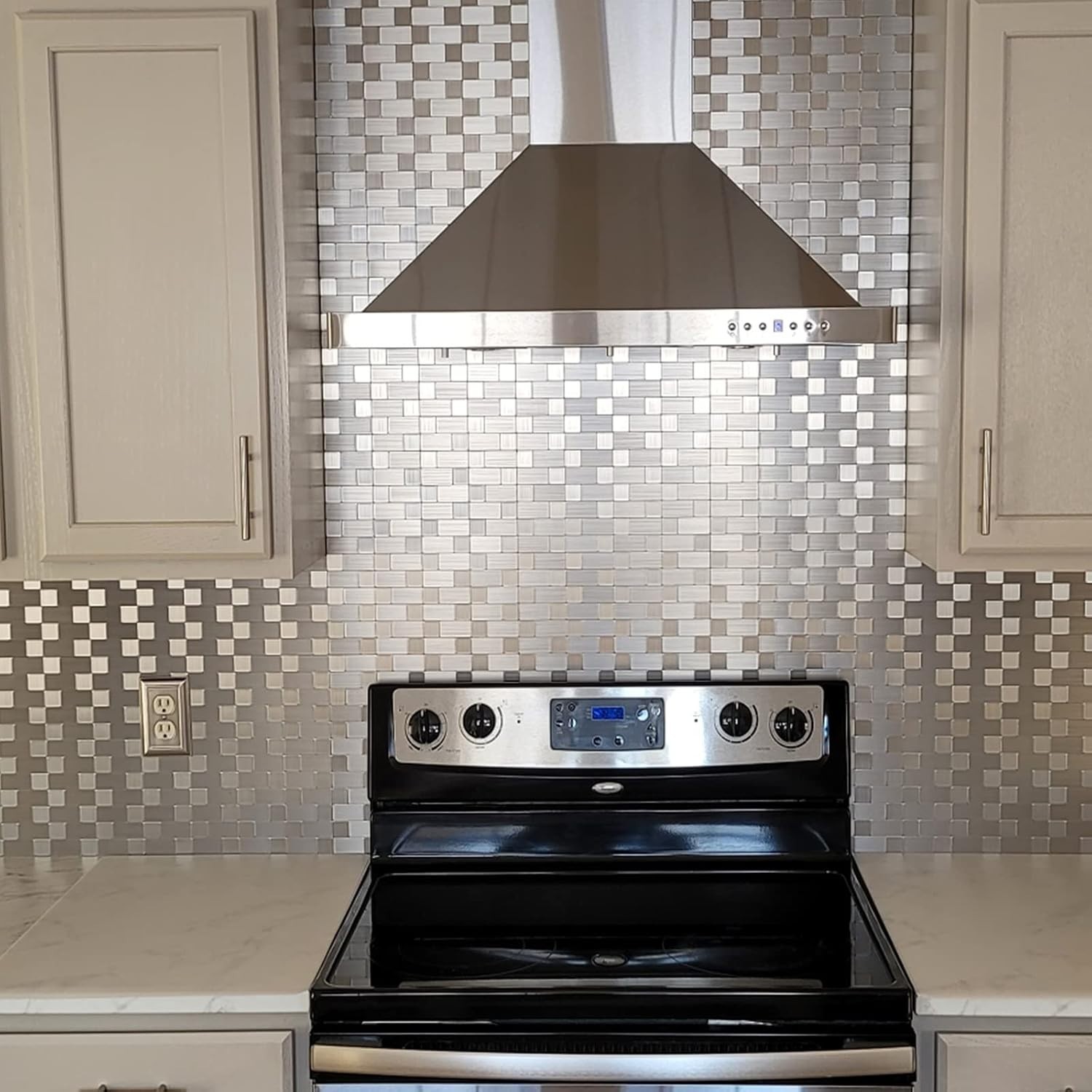 10-Pack Self-Adhesive Metal Backsplash Peel and Stick 12×12, A16015