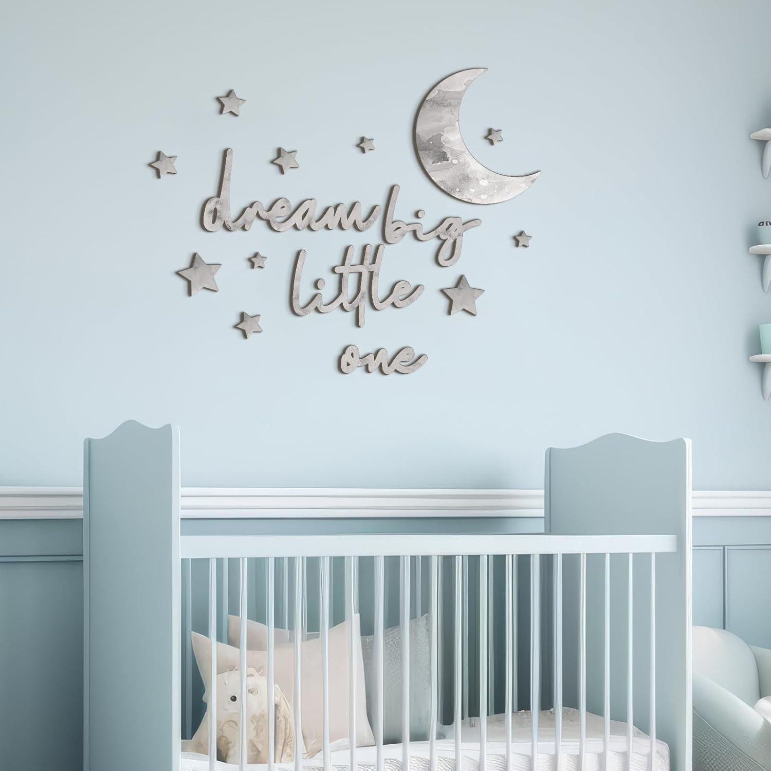 15 Pcs Moon and Stars Nursery Decor Dream Big Little One Wall Decor Boho Neutral