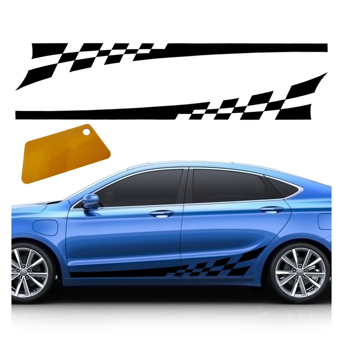 2PCS 78" Car Body Door Side Waistline Sticker Decals, Sports Racing Stripe De…