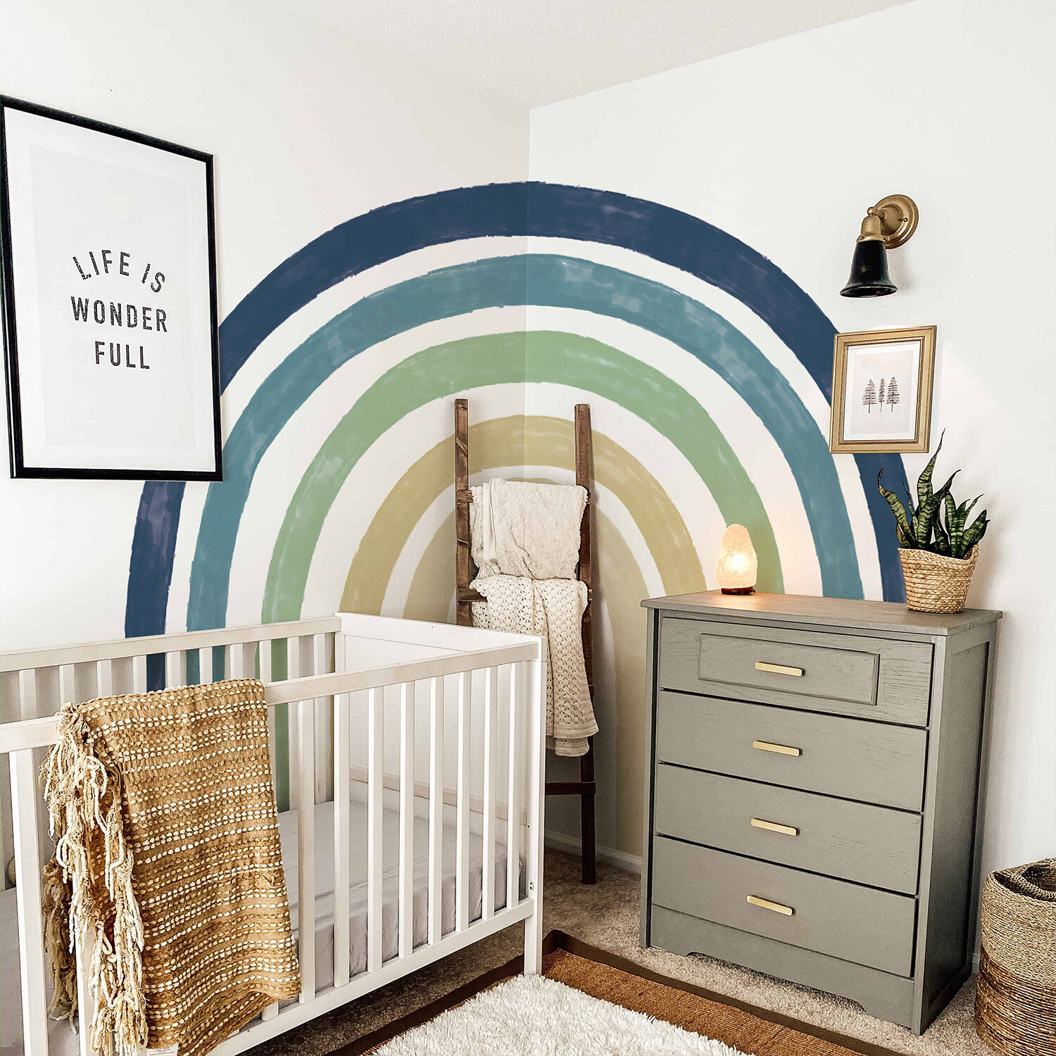Fabric Large Blue Arch Precut Wall Mural Stickers Peel and Stick 94.49" x78.74"
