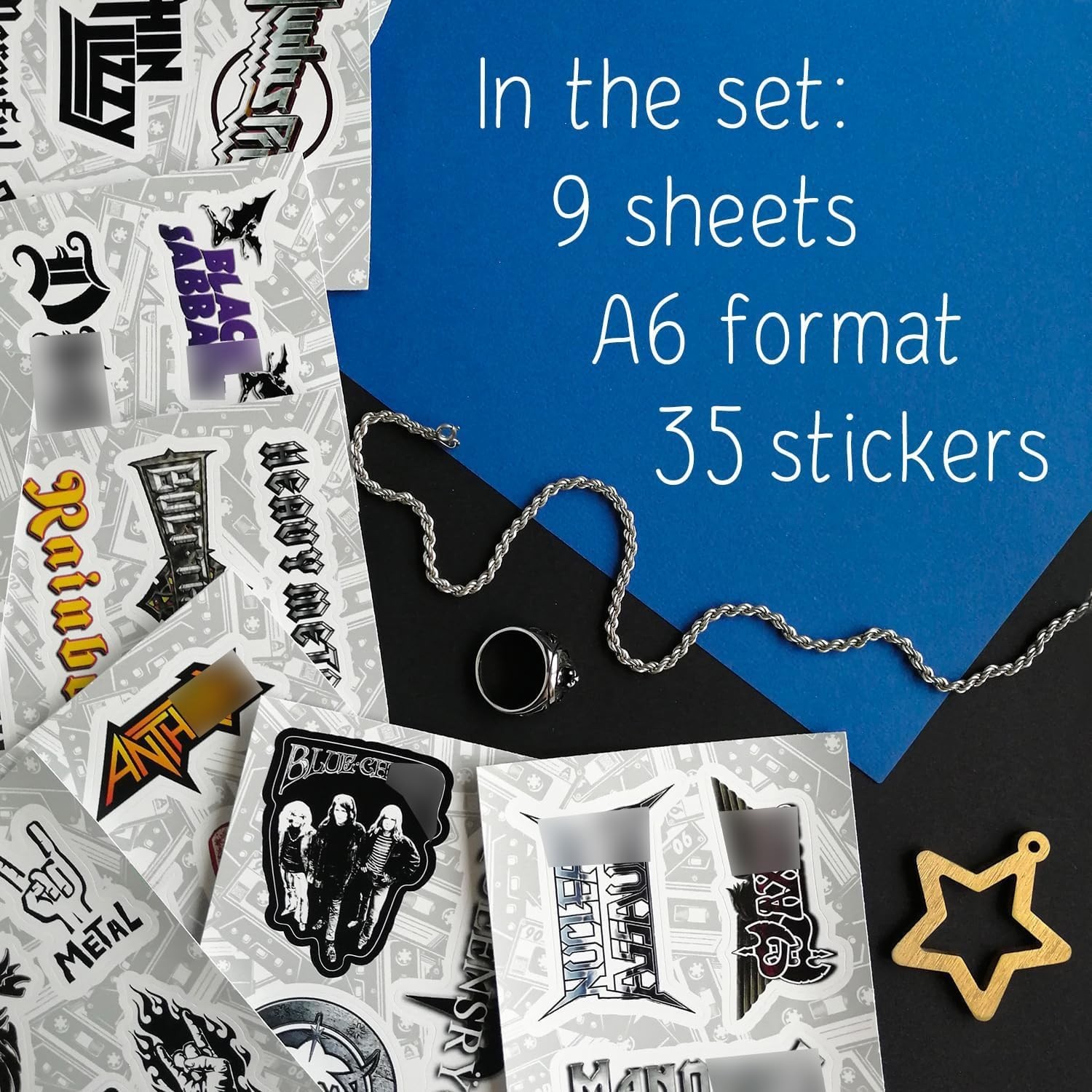 35-Piece Heavy Metal Band Sticker Pack – Waterproof Vinyl & Strong Adhesive
