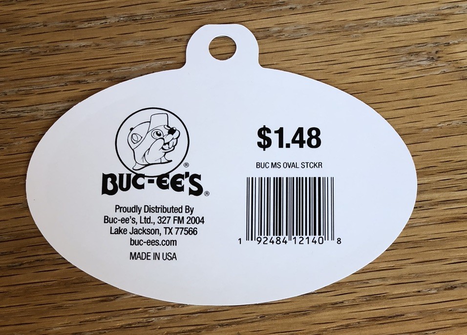 Buc-ee's Bumper Sticker Advertising Logo MS- Mississippi 2.75 x 4.25 Oval