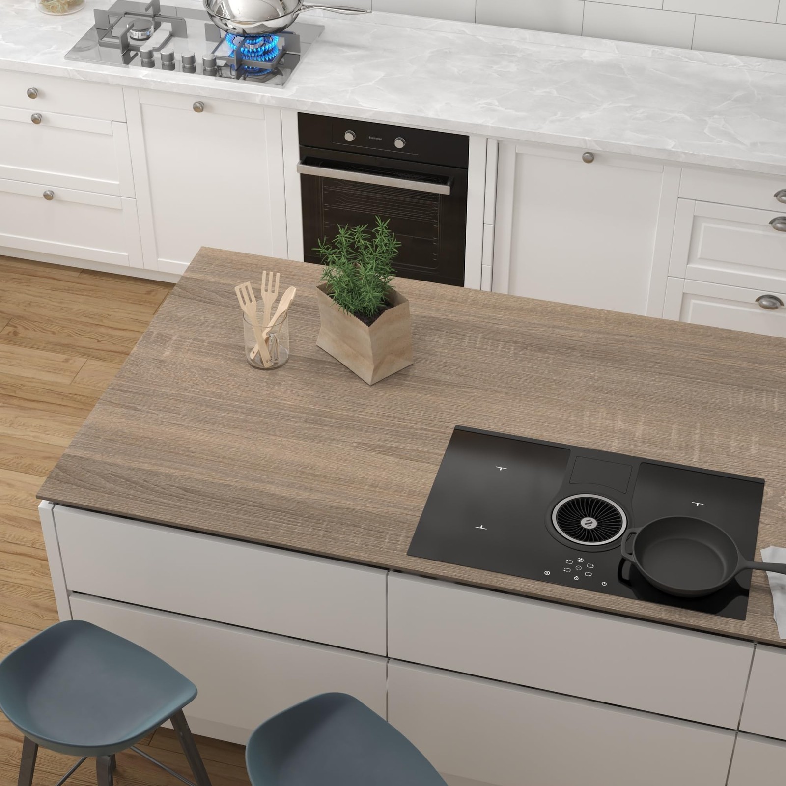 JSEVEM 24"×197" Thick Light Brown Grey Oak Wood Wallpaper Peel and Stick Wa
