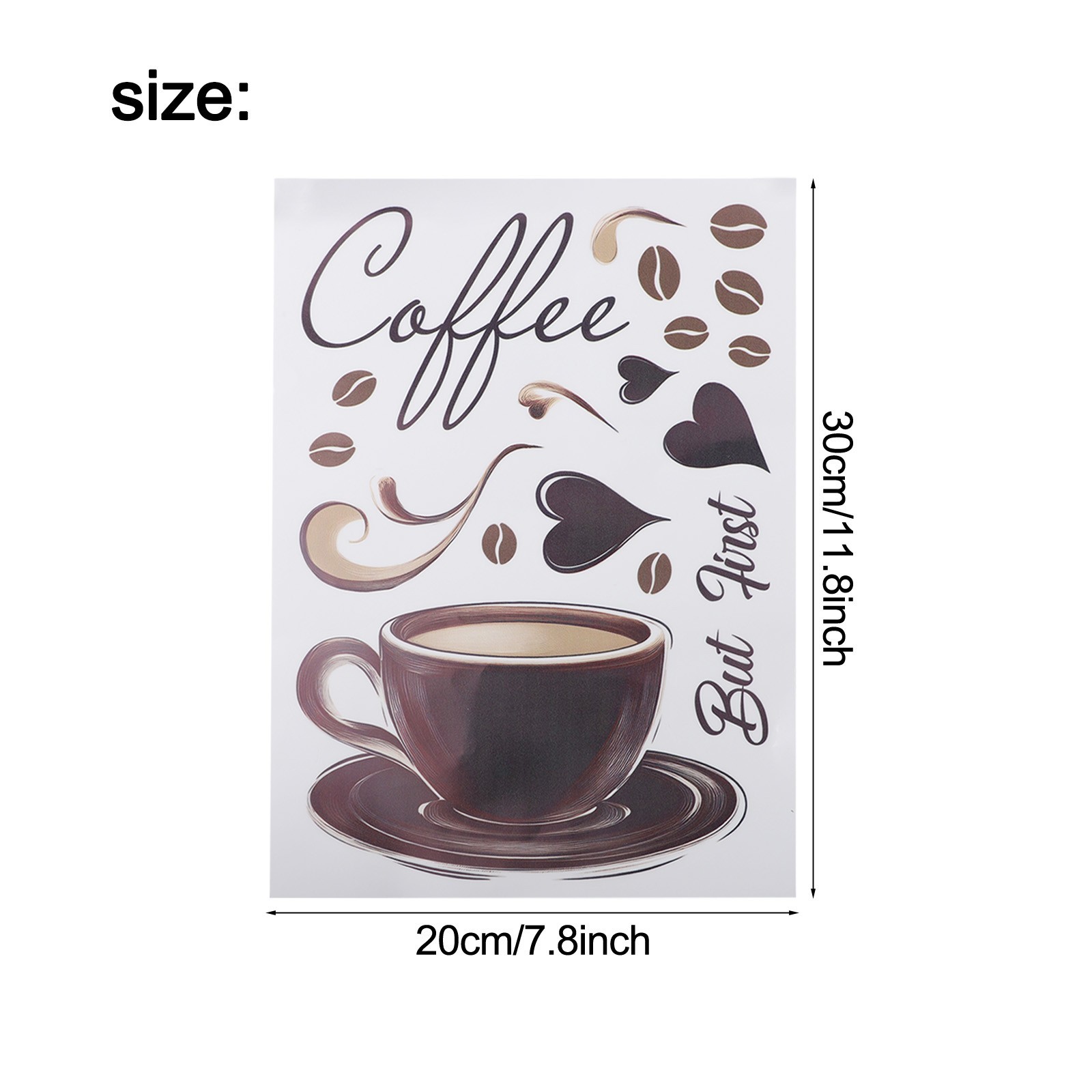 Contemporary Coffee Cup Wall Decal for Enhancing Kitchen or Office Walls