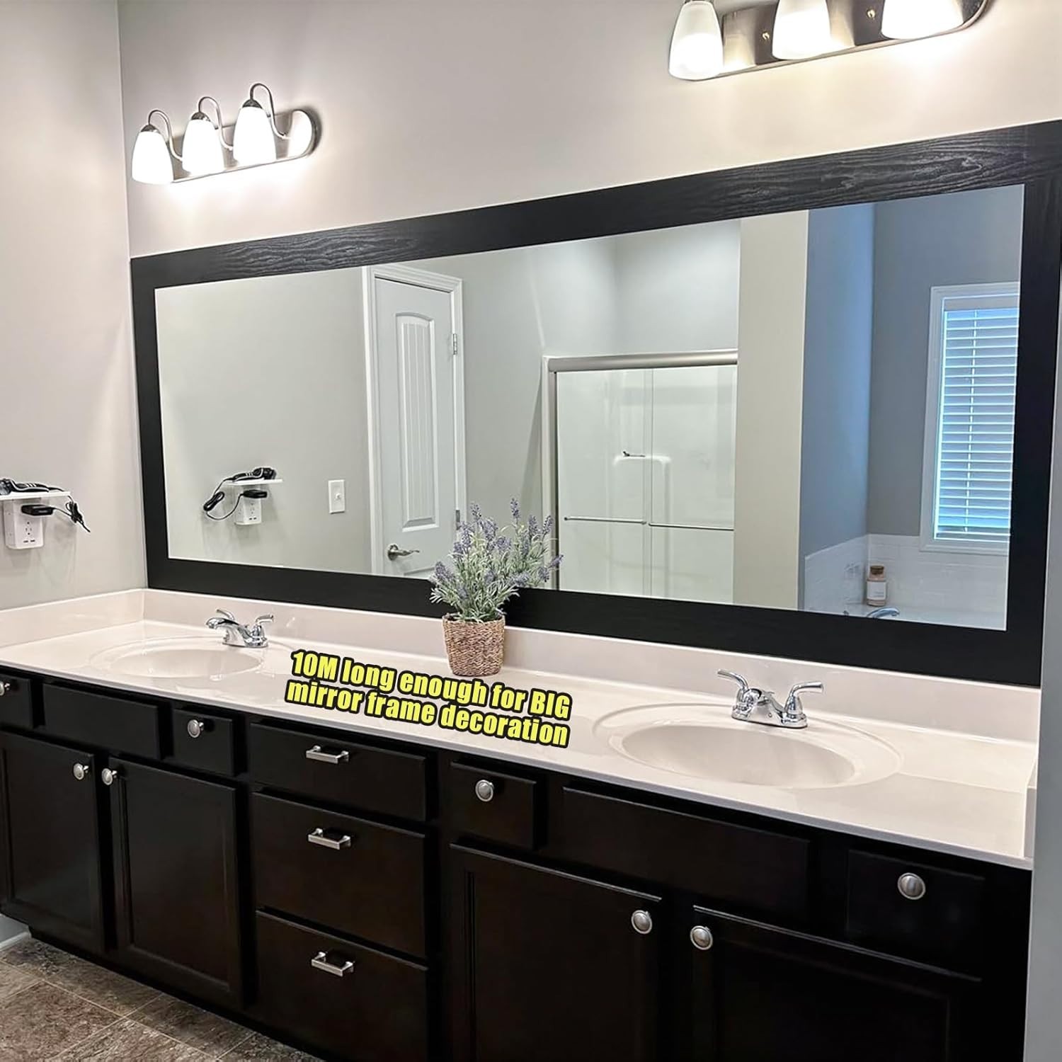 Transform Your Space – 4" x 390" Removable Waterproof Black Wood Grain Wallpaper