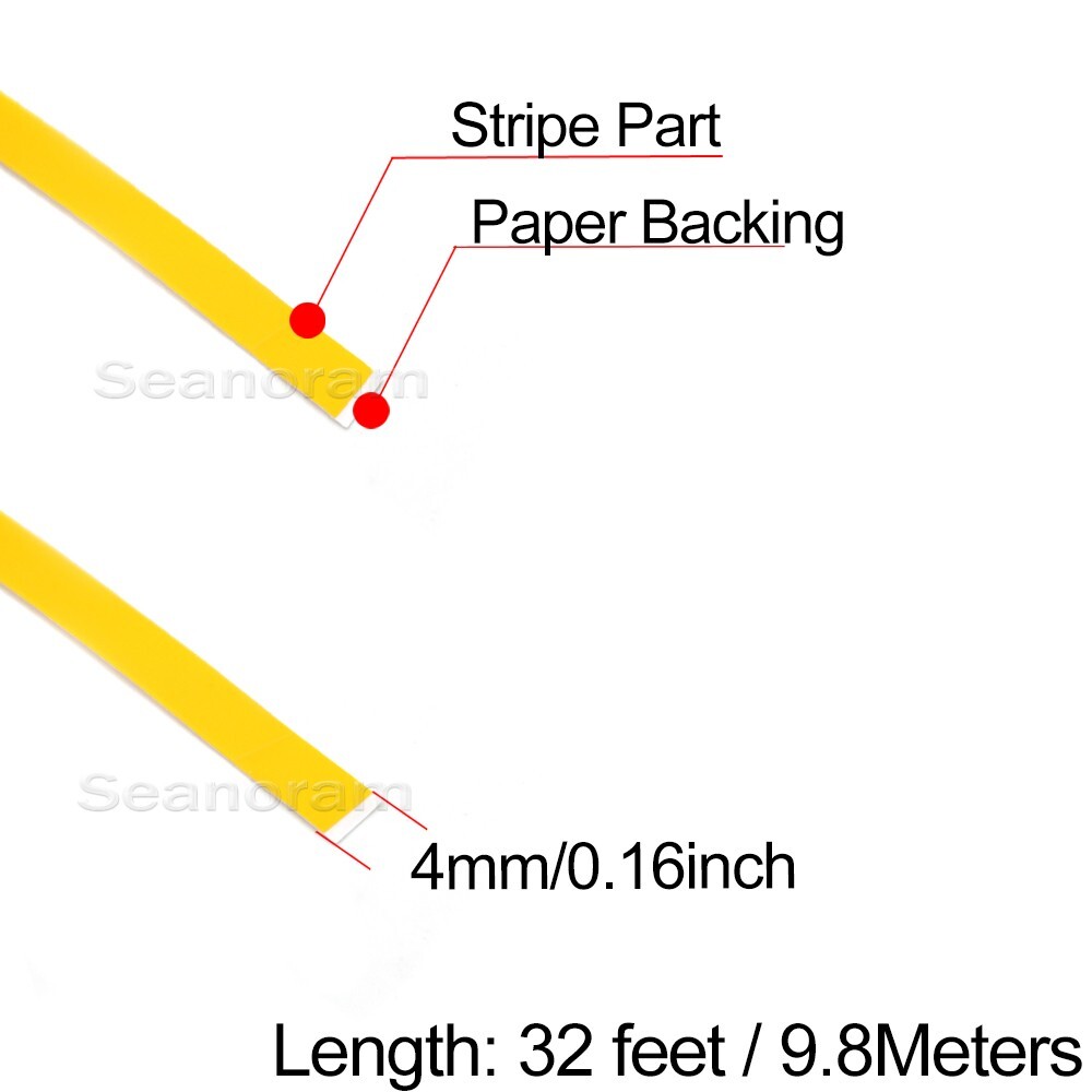 1/6" 4mm Yellow DIY Home Shop Pinstriping Pin Stripe Line Decal Vinyl Sticker