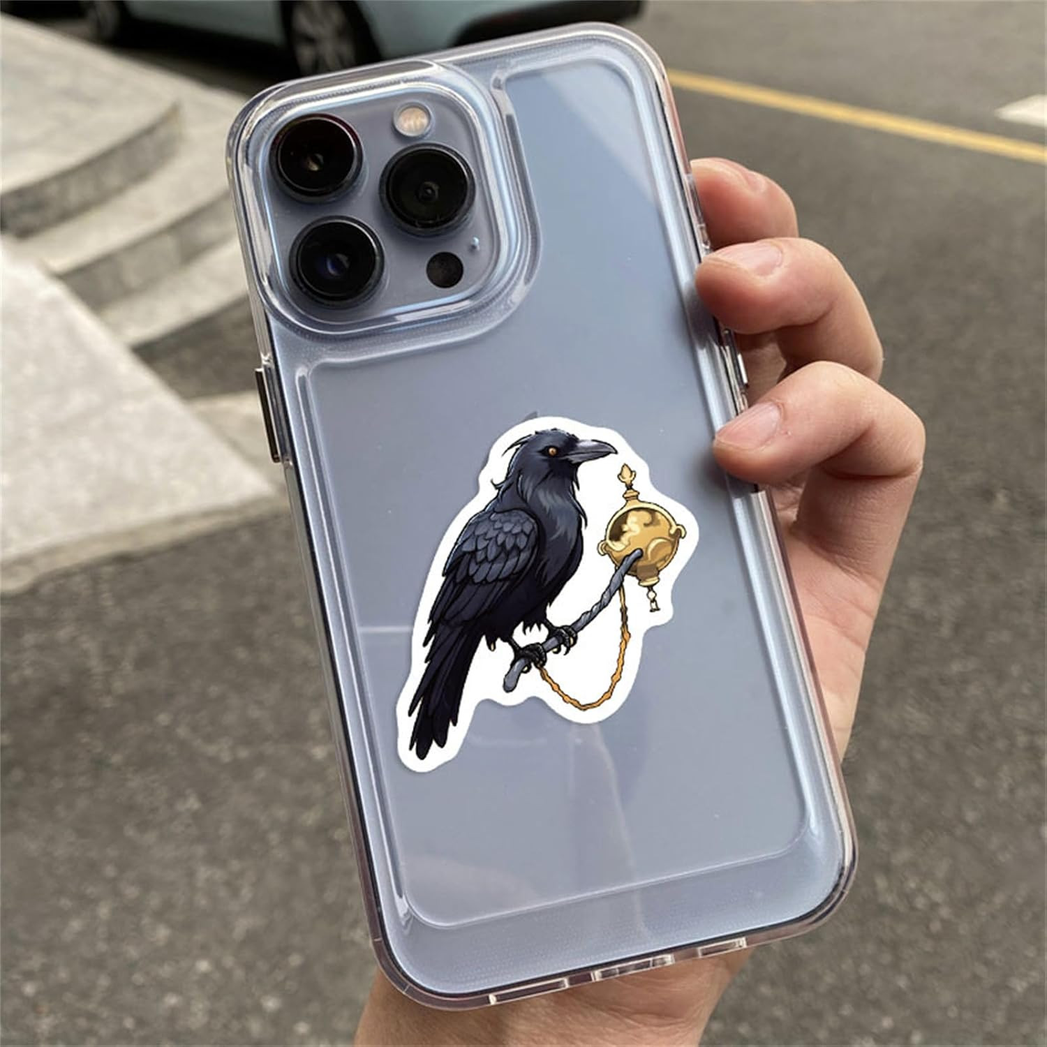 50PCS Crow Stickers, Raven Bird Water Bottle Laptop Sticker Gothic Style Part…