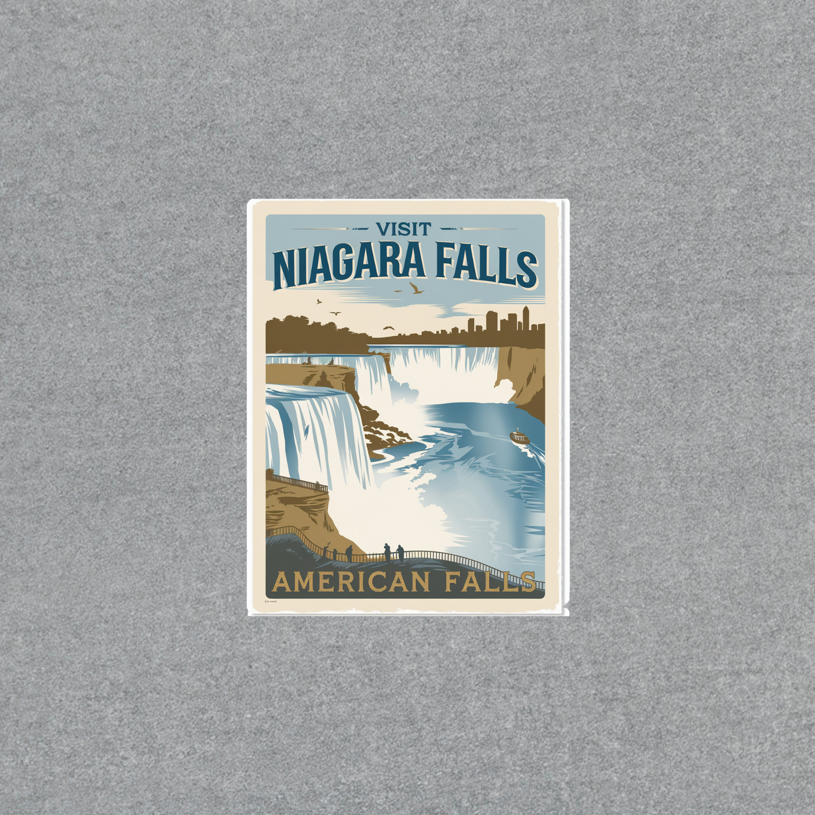 Vintage Niagara Falls American Travel sticker – Retro Tourism Wall Art Decor Pri