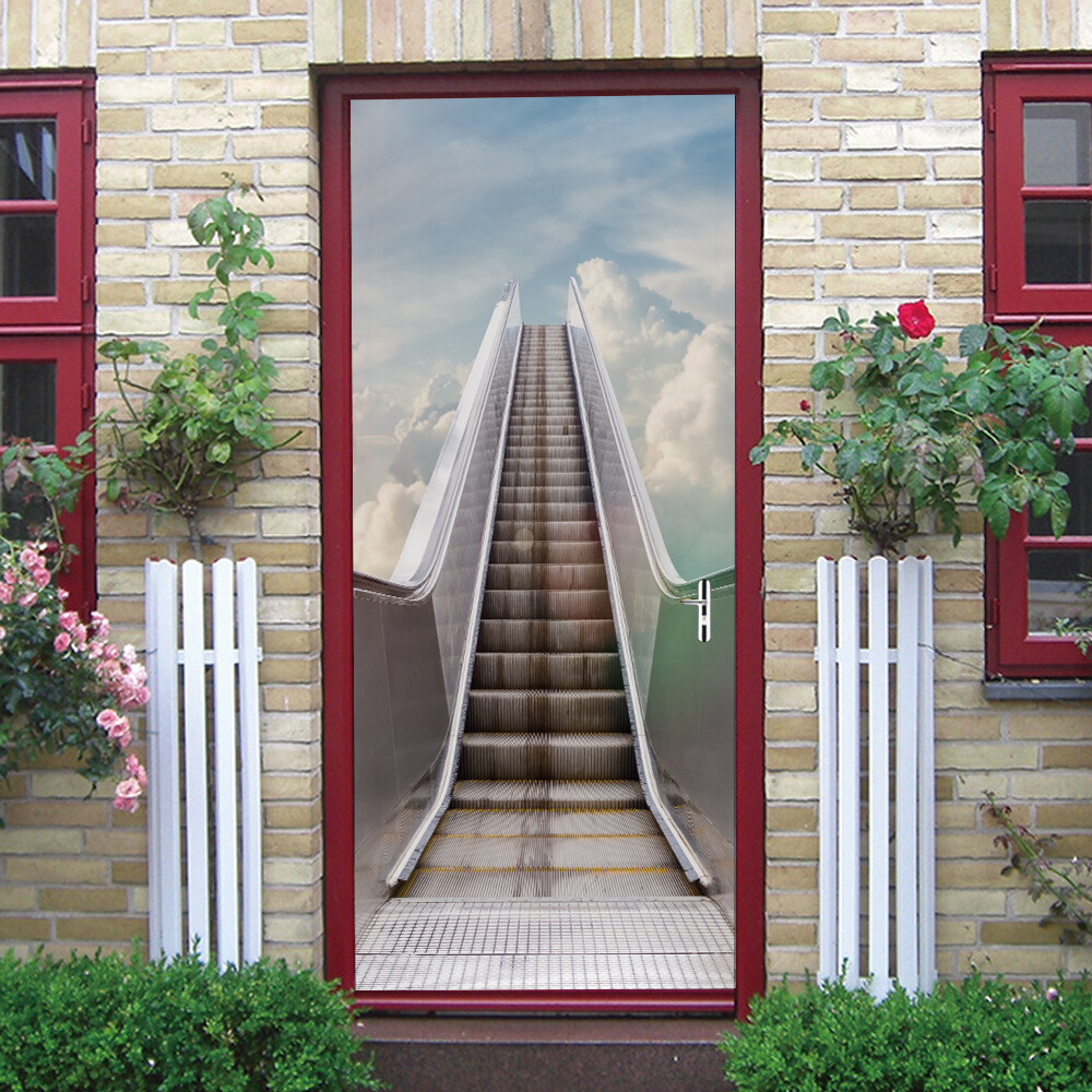 3D Wall Art Creative Animal Scenery Door Sticker Decal Self-adhesive Wrap Mural