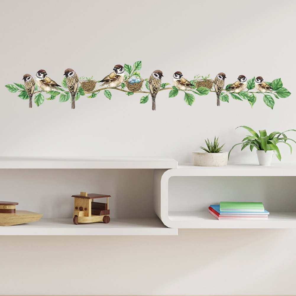Wall Stickers Bird Vine DIY Home Decoration Living Room Decal Mural PVC
