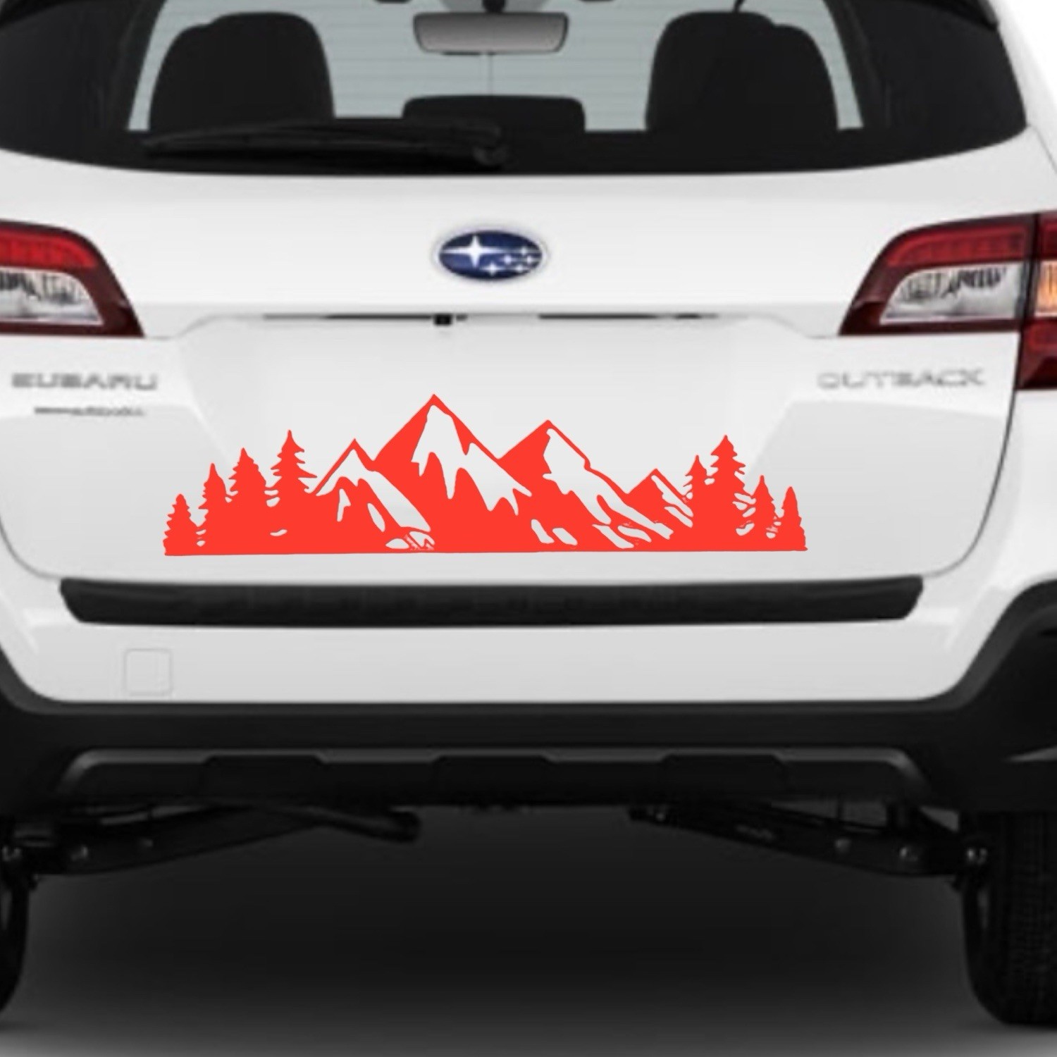 MOUNTAIN RANGE TREE LANDSCAPE SCENE Vinyl Decal for Car Jeep Truck