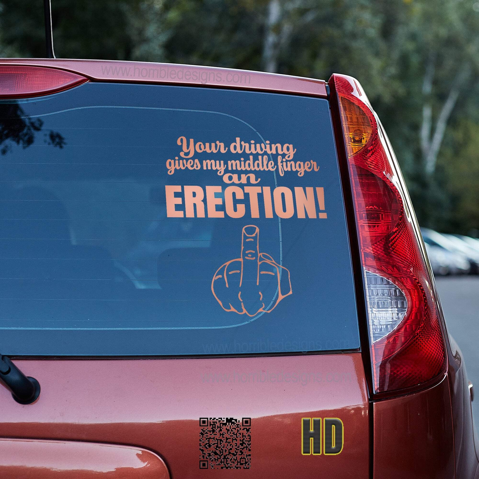Your driving gives my middle finger an erection 4 Vinyl decal