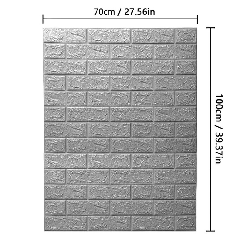 70Cm*10M 3D Brick Pattern Wall Sticker Self-Adhesive Panel Waterproof