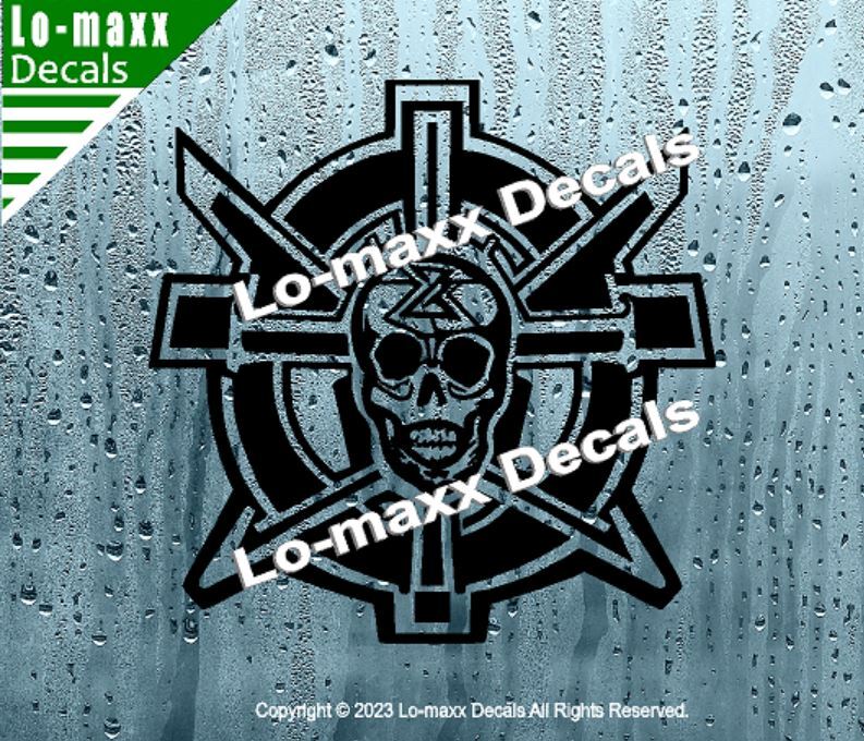 Z Skull Circle Original Custom Graphic Art High Performance Die Cut Vinyl Decal