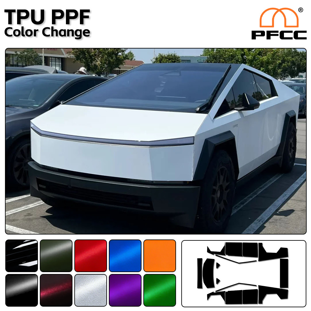 For Cybertruck PreCut Paint Protection Film Color Change Wrap Kit 8Mil TPU PPF