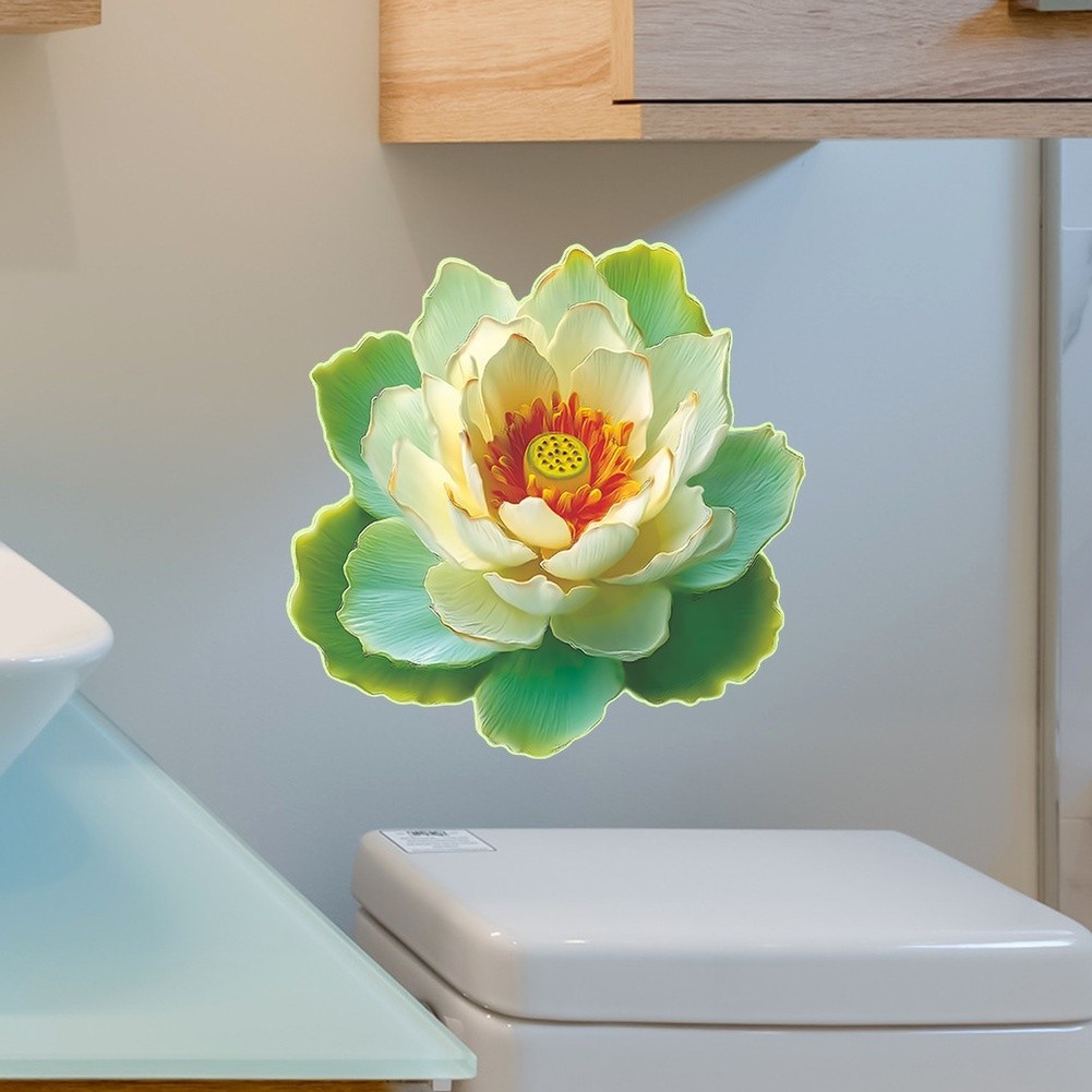 Removable Glow in Dark Lotus Wall Stickers for Bathroom Bedroom Office Decor