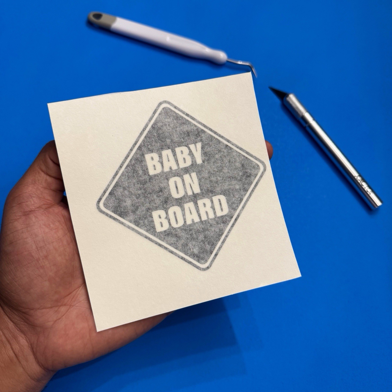 Baby on Board Car Decal – Diamond Safety Sign Sticker for Vehicle Window