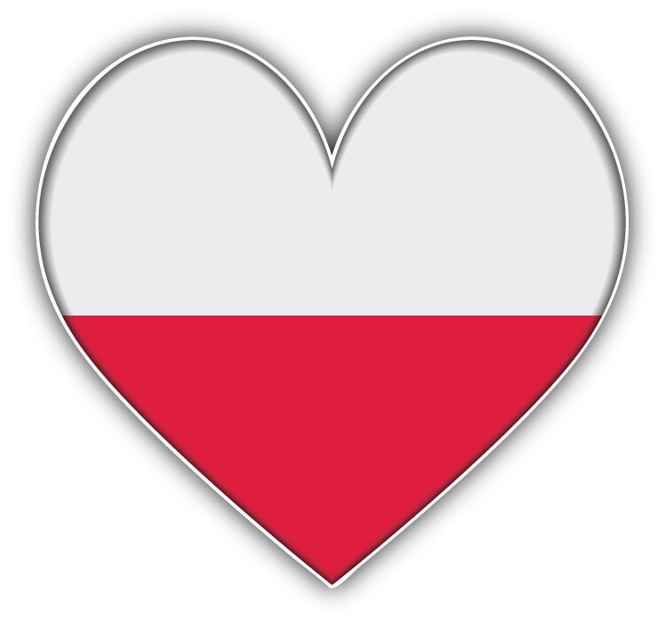 Poland Heart Flag Car Bumper Sticker Decal