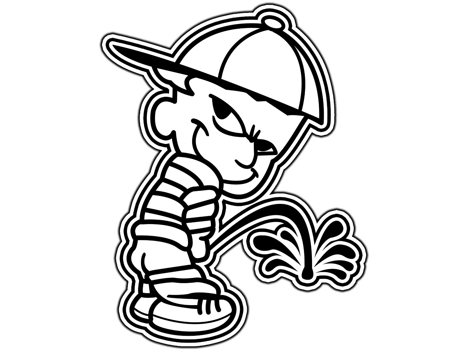 #936 Boy Peeing Funny #1 Waterproof Vinyl Sticker Decal Die-Cut
