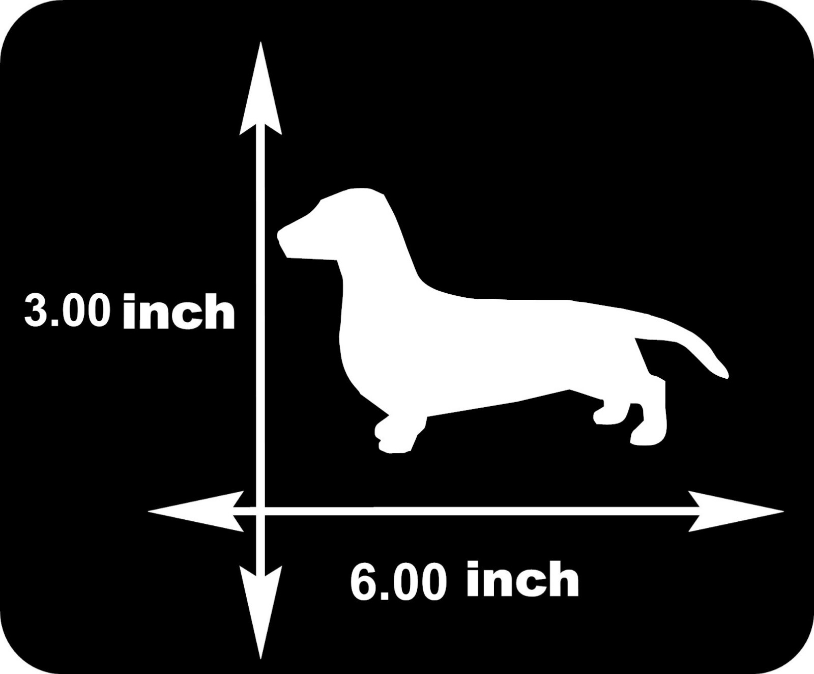 DACHSHUND SMOOTH SILHOUETTE Dog Decal Sticker Vinyl 6" x 3.00"