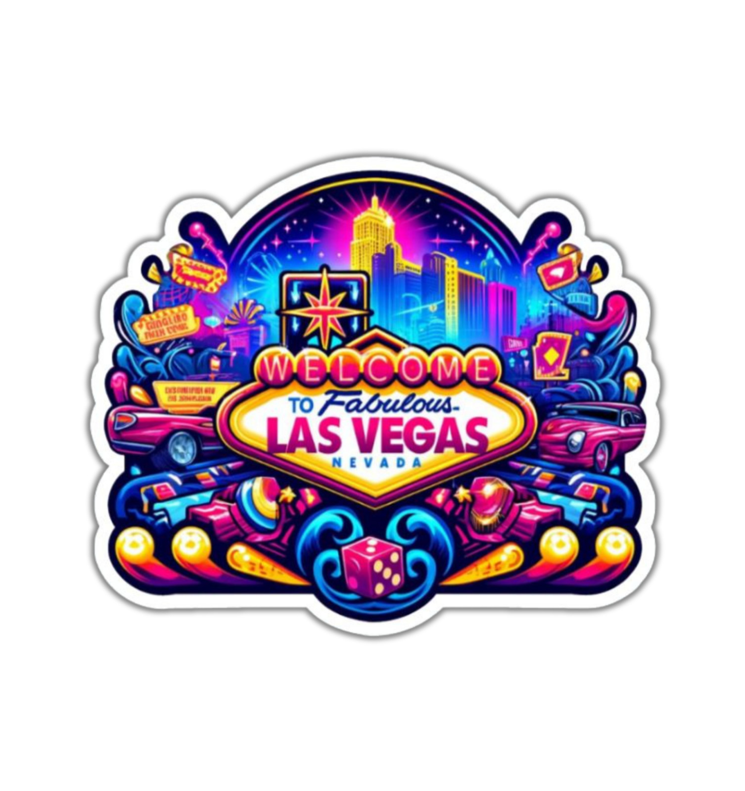 Las Vegas Nevada Fridge Magnet or Laptop Sticker