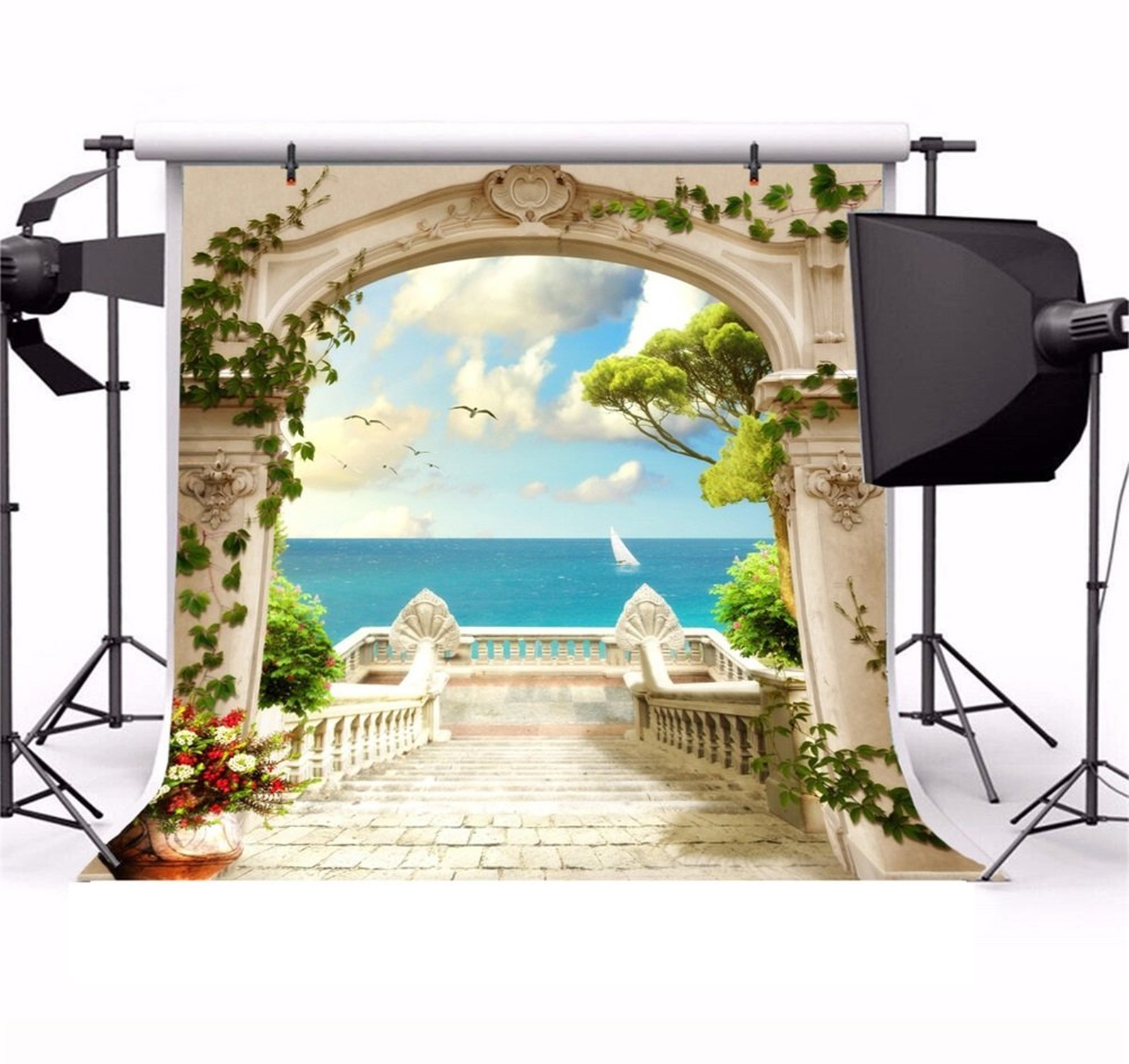 Laeacco Italy Scenery Frasco Backdrop 8x8ft Vinyl Photography Background Euro…
