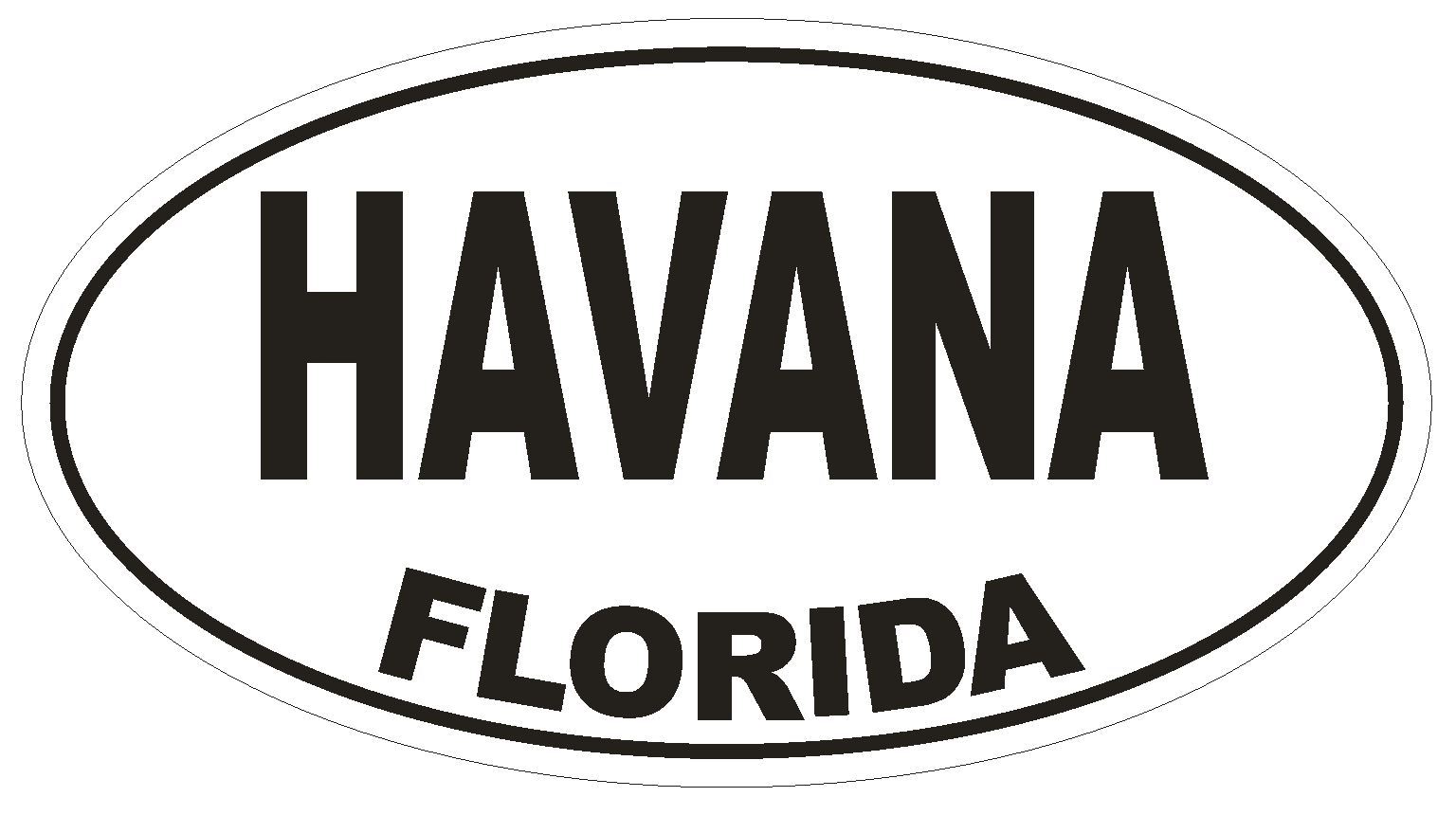 Havana Florida Oval Bumper Sticker or Helmet Sticker D1529 Euro Oval