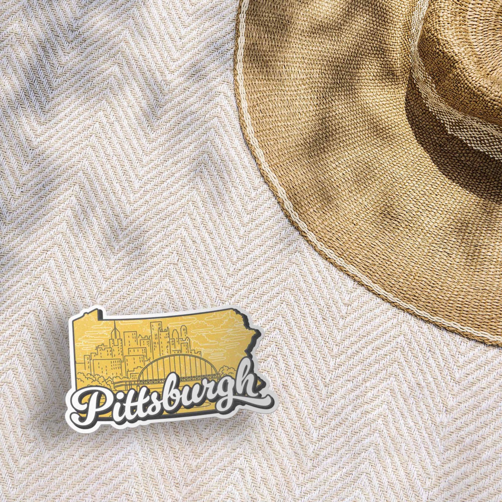 Retro Pittsburgh PA Map Sticker – PGH Pennsylvania Decal