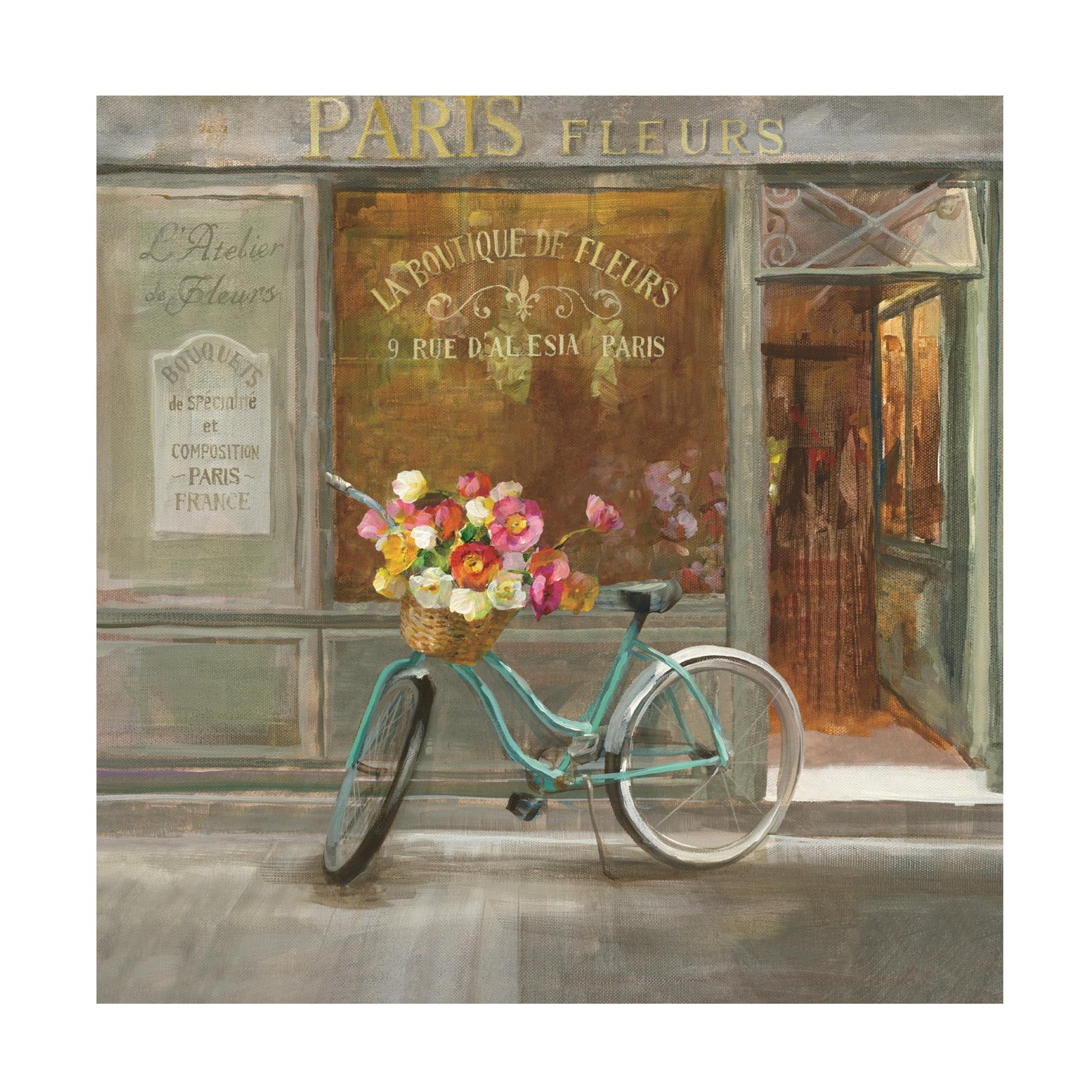 Wrapped Canvas Wall Art – Danhui NAI 'French Flower Shop V2' Wall Art for Liv…