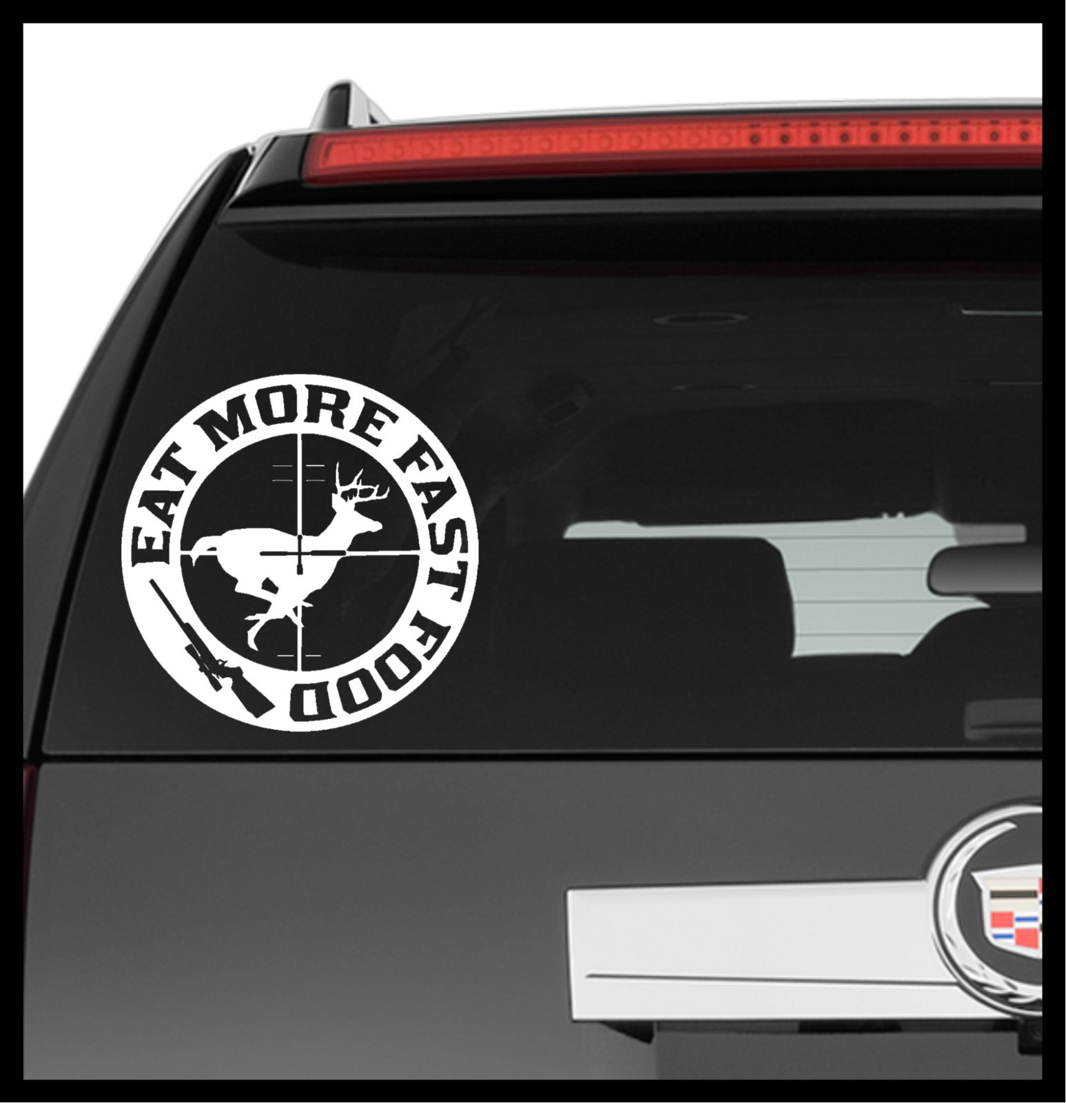 Vinyl Decal Truck Car Sticker Laptop – Hunting Fishing Eat More Fast Food