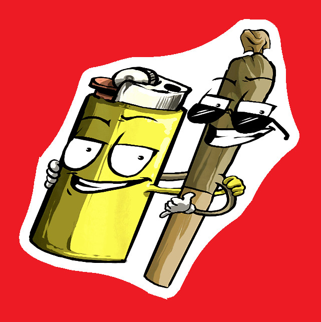Joint and Lighter Best Friends Weed Sticker 420 Decal UV Safe stoner ganja