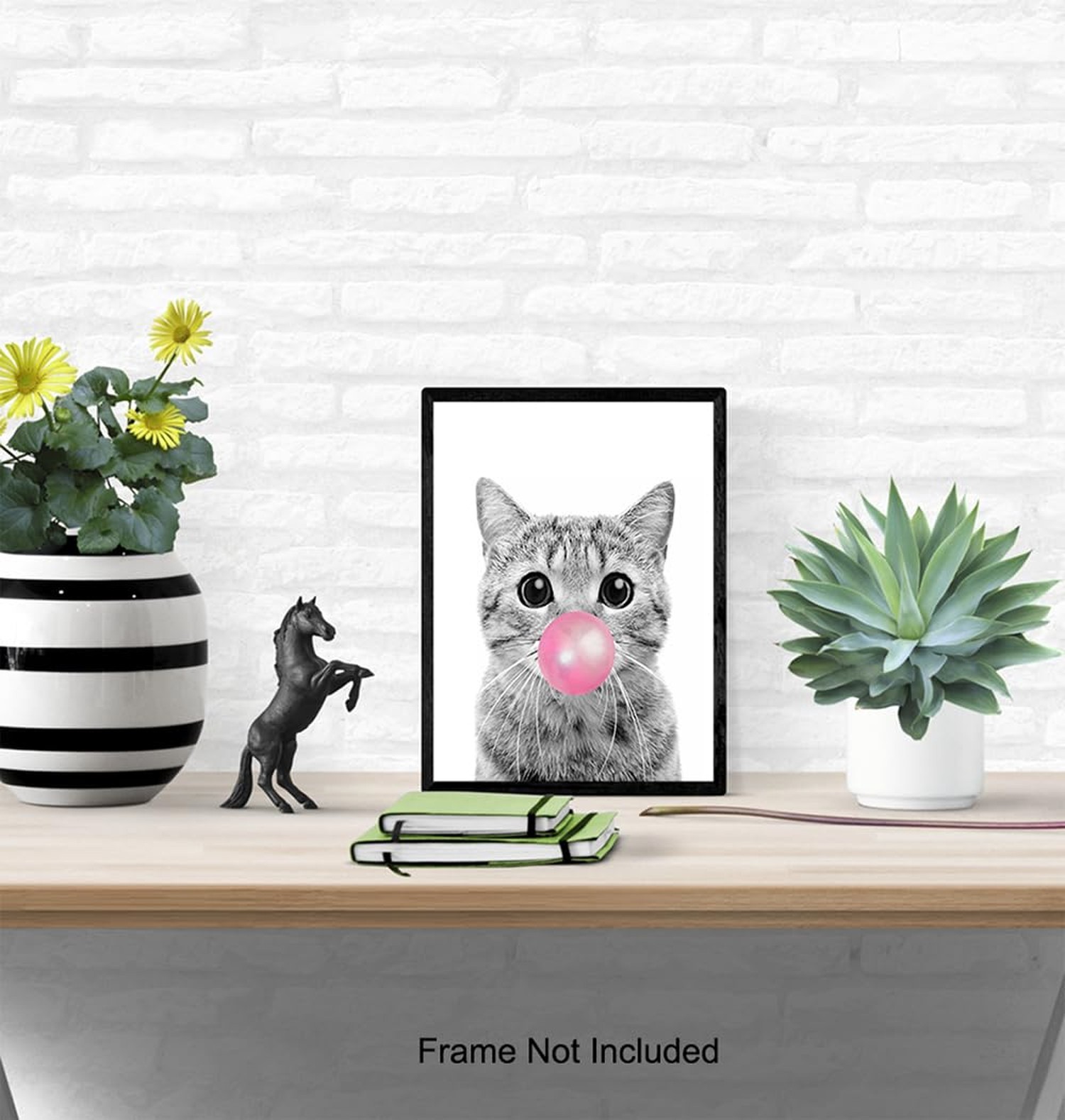 Tabby cat Wall Art 11×14 – Cute Cat Nursery Wall Decor for Girls Bedroom, Kid…
