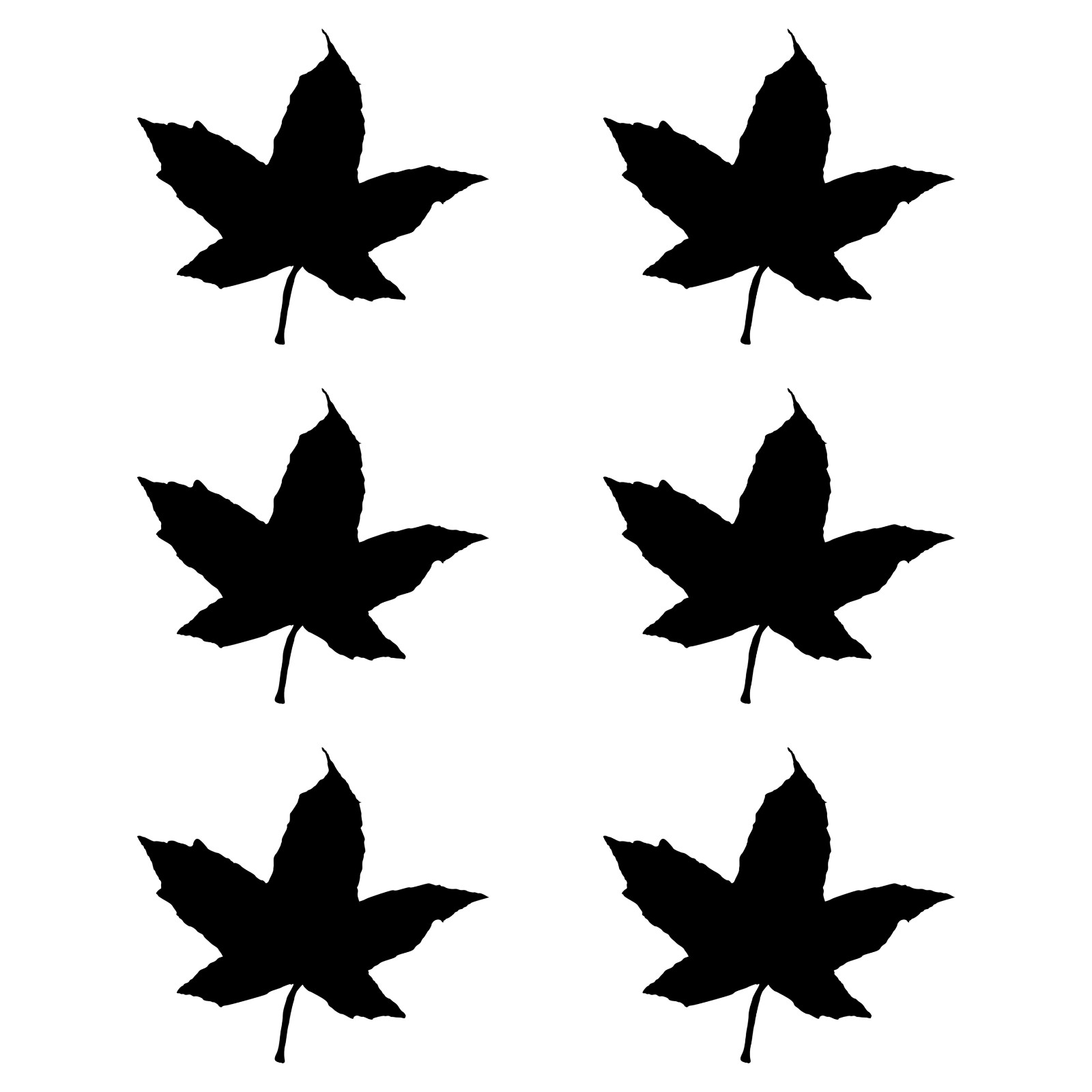 Set of 6 – Sweet Gum Leaves Vinyl Decals For Case Phone Bike Laptop Stickers
