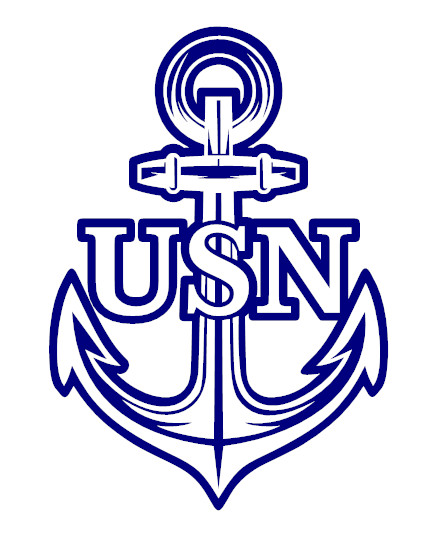 U.S. NAVY with ANCHOR Vinyl Window Decal/Sticker BLUE/WHITE